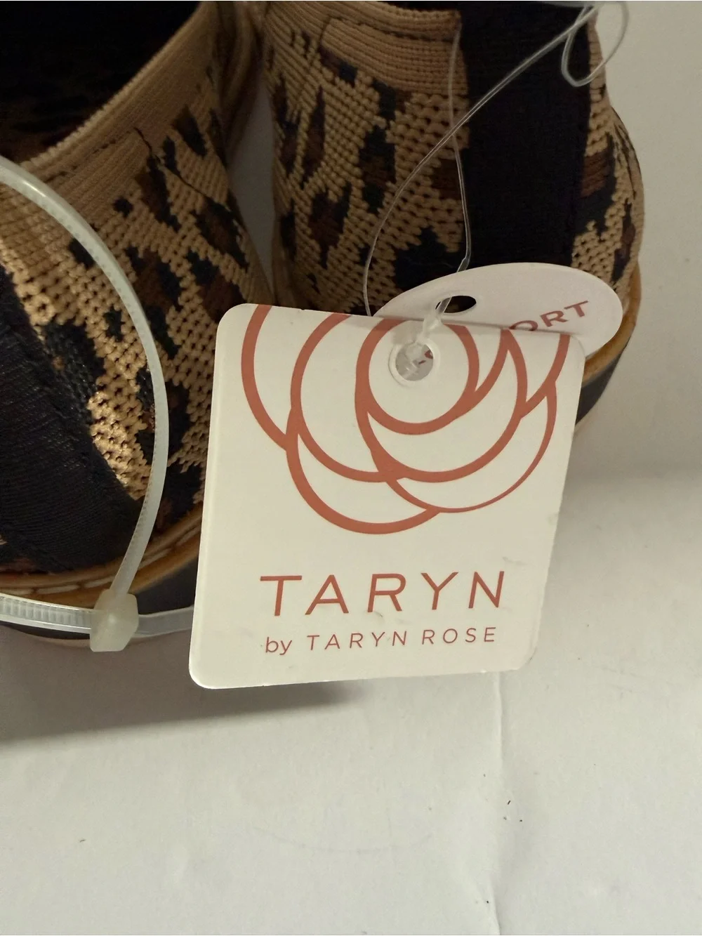 Leopard animal Print Knit Slip-On Flats - Tan/Black Shoes women size 6.5